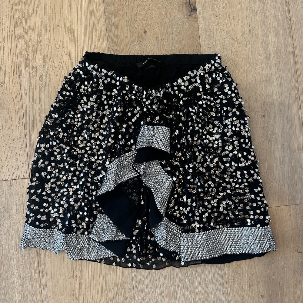 Isabel Marant Black and Silver Mini Skirt
